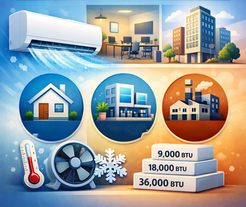 هر ظرفیت کولر گازی برای چه فضایی مناسب است؟